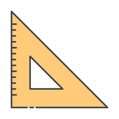 Geometri aracı, düz tasarımda üçgen cetvel 