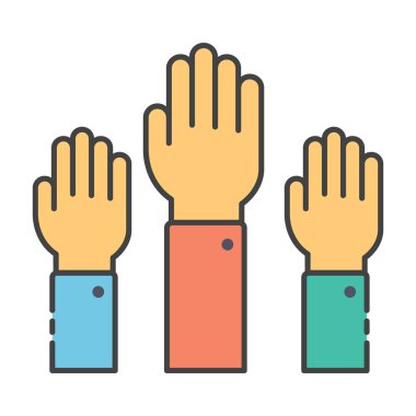 El hareketi, el kaldırma düz vektör tasarımı 