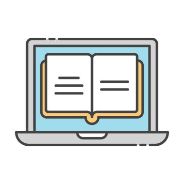 çevrimiçi öğrenmenin düz vektör tasarımı, dijital eğitim.