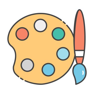 Beyaz arka planda yalıtılmış palet simgesini boyama 