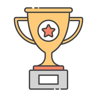 Kazanan ödül, bir yıldız kupasının düz ikon tasarımı