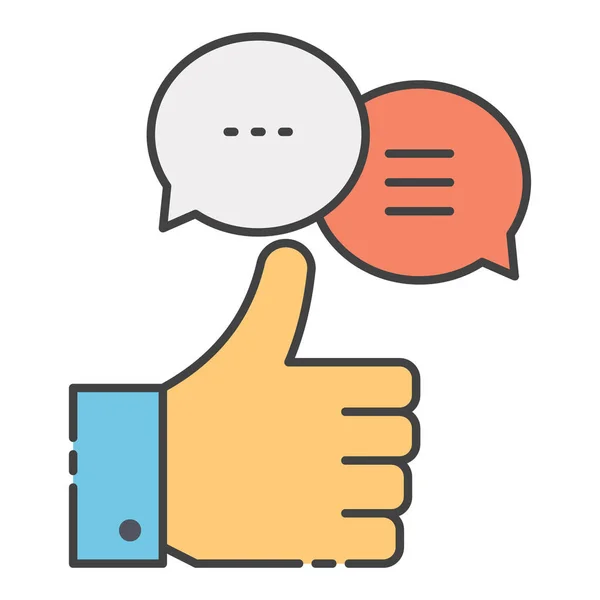 Kundenbewertungen Mit Feedback Chat Flaches Symbol — Stockvektor