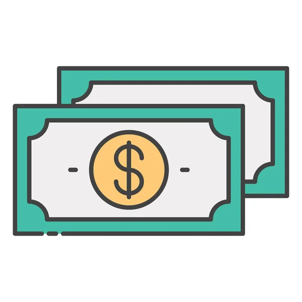 Banknote Mit Dollarsymbol Geld Und Ersparnisse Für Unternehmen — Stockvektor