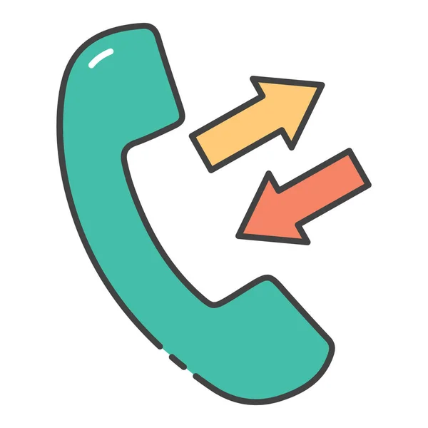 Telephone Call History Icon Concept Flat Vector — Stock Vector