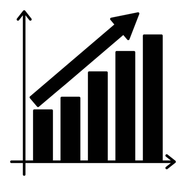 Gráfico Barras Con Flecha Levantada Que Representa Gráfico Crecimiento Del — Archivo Imágenes Vectoriales