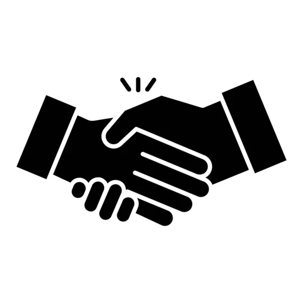 Corporate Collaboration Handshake Solid Icon Design — Stock Vector