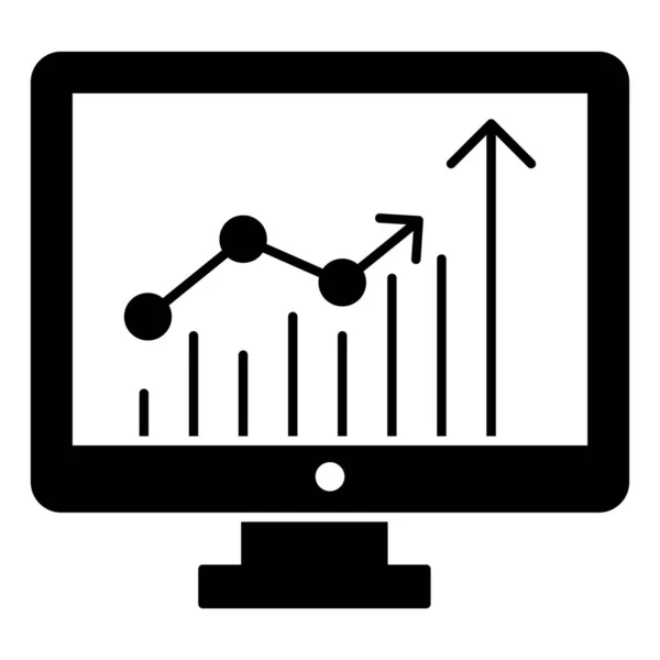 Overvåg Visning Trend Diagram Business Infografik Solidt Design – Stock-vektor