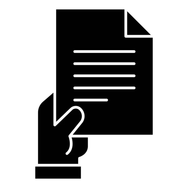 Documento Comercial Detenção Manual Documento Contratual Vetor Sólido —  Vetores de Stock