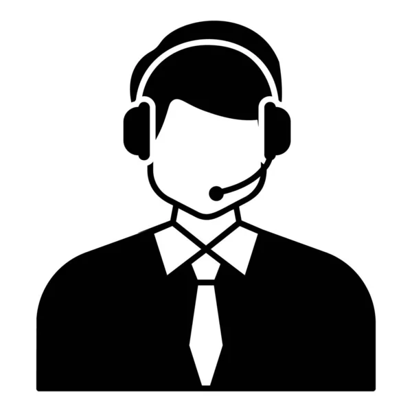 Man Avatar Vertegenwoordigen Csr Customer Support Service Icoon — Stockvector