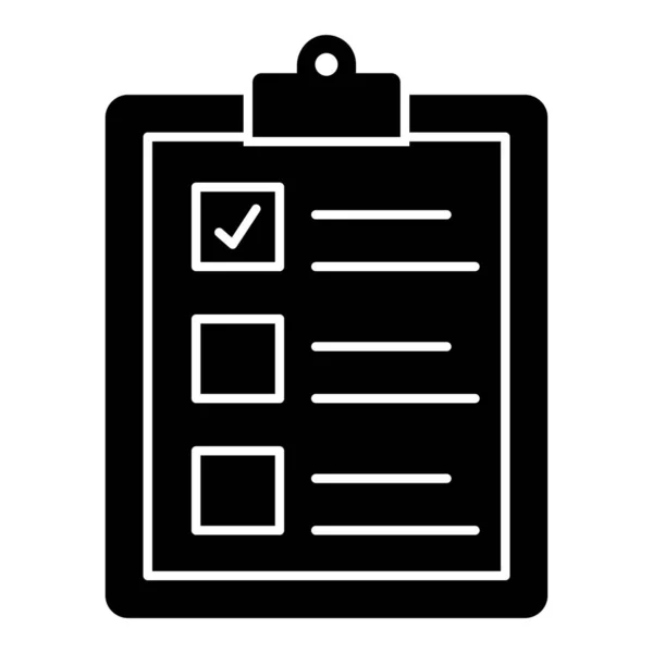 Bulleted List Clipboard Checklist Agenda Solide Icône — Image vectorielle