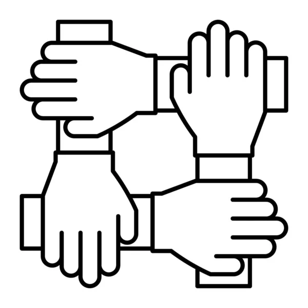 Takım Işbirliği Çizgisi Ikon Vektörü Takım Çalışması Koordinasyon Fikri — Stok Vektör
