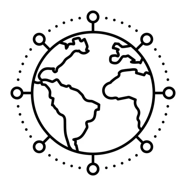 Globális Hálózat Amely Egy Globális Üzleti Elképzelést Jelöl — Stock Vector