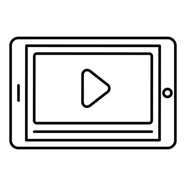 Live Streaming Mobile Video App Line Icon — Stock Vector