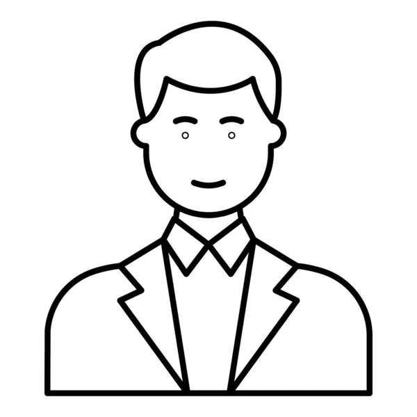 Retrato Empresário Masculino Vetor Linha — Vetor de Stock