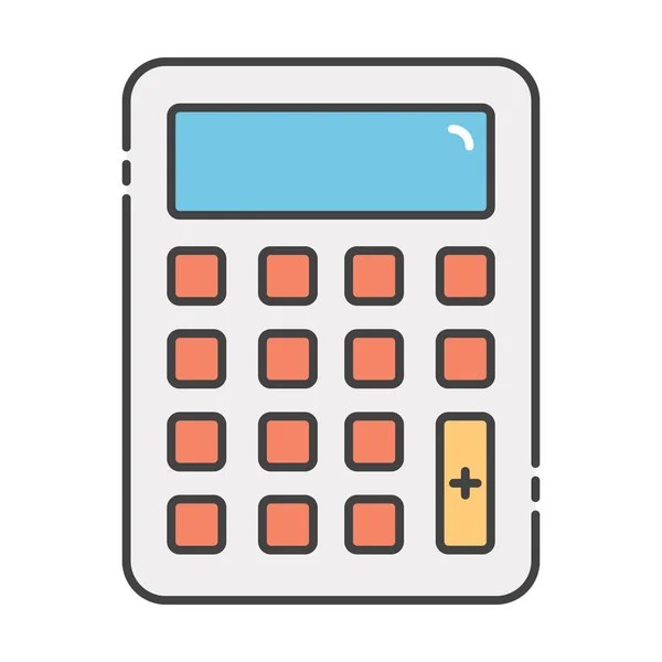 Gadget Comptabilité Vecteur Calculatrice Dans Conception Plate — Image vectorielle