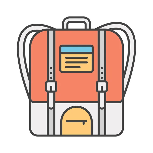 学校の行くアクセサリー フラットデザインベクトルのスクールバッグ — ストックベクタ