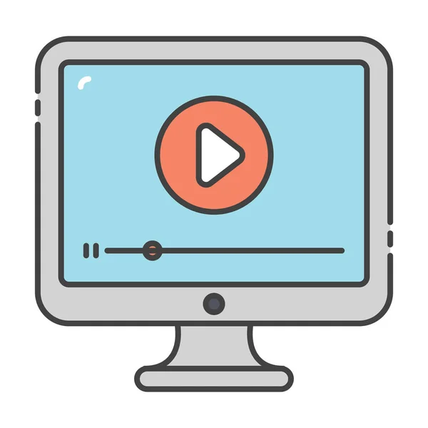 Video Lernen Video Tutorials Icon Design Flat Vector — Stockvektor