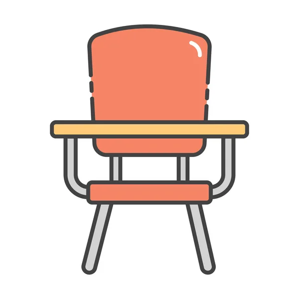 Equipamento Mobiliário Escolar Ícone Cadeira Mesa Design Plano — Vetor de Stock
