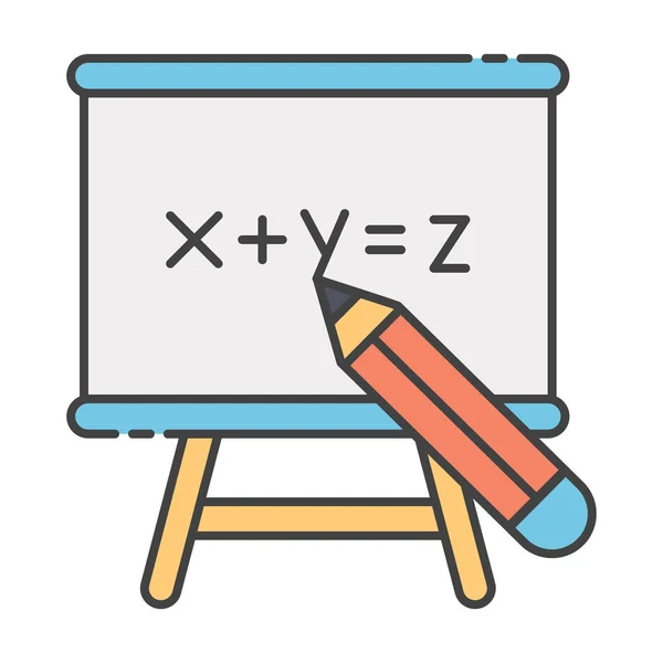 Числовий Номер Дошці Мольберта Значок Класу Математики Плоскому Дизайні — стоковий вектор