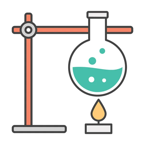 Icono Experimento Químico Laboratorio Estilo Plano — Archivo Imágenes Vectoriales