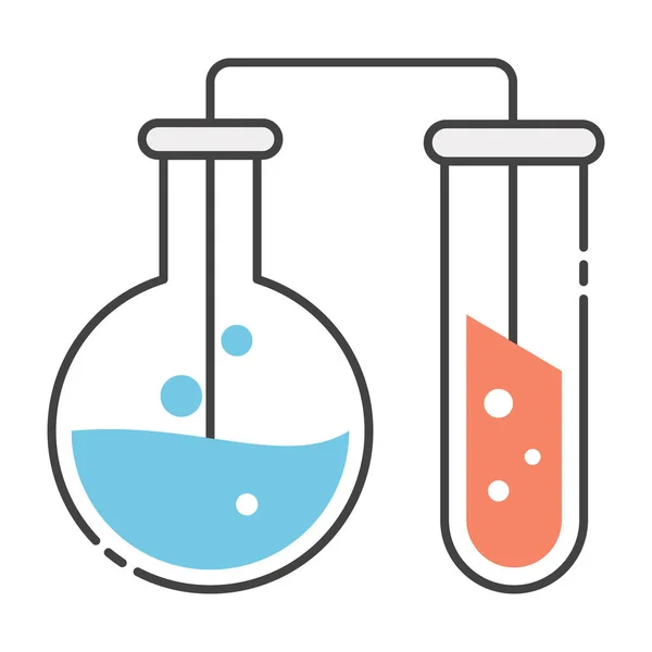 Icono Experimento Químico Laboratorio Estilo Plano — Vector de stock
