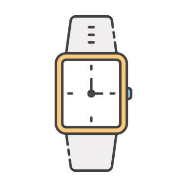 Moda aksesuarı, düz tasarım kol saati simgesi.