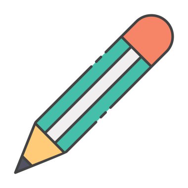 Düz vektörde kalem simgesi olarak yazma aracı 