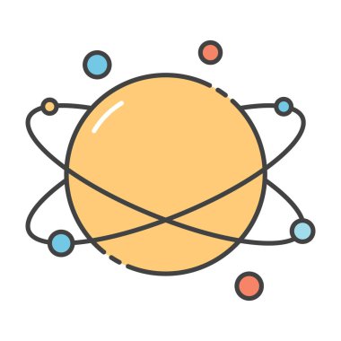 Gezegen sistemi, düz vektörde galaksi simgesi 