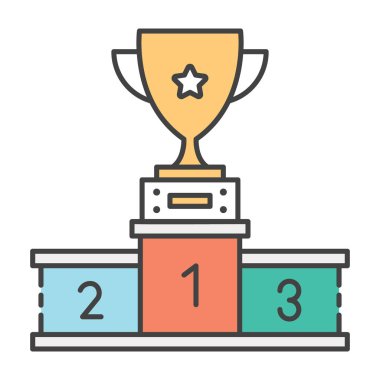 Kazananlar blok sıralaması, podyum düz stil 