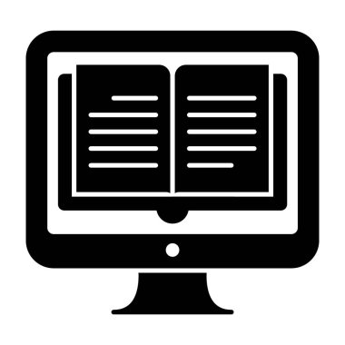 Çevrimiçi çalışmanın kabartma vektör tasarımı, dijital eğitim.