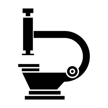 Laboratuvar aygıtı, mikroskop simgesi beyaz arkaplanda izole edildi 