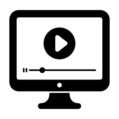 Video öğrenme, video öğretileri simge tasarımı doldurulmuş vektör 