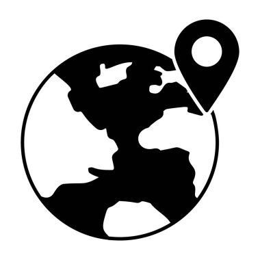 Dünya genelinde GPS, doldurulmuş tasarımda küresel konum vektörü 