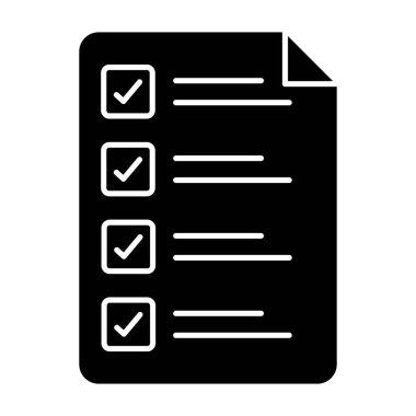 Kontrol listesi, görev listesi vektörü katı tasarım 