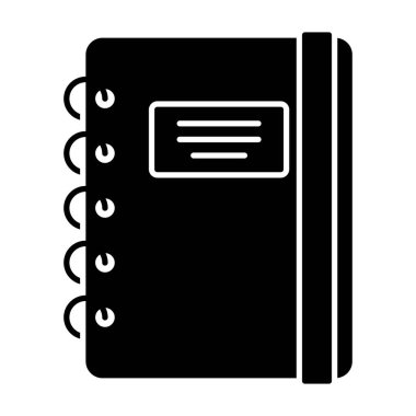 Ders kitabı, defter simgesi tasarımı.