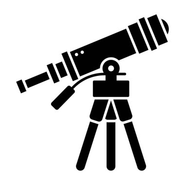 Araştırma ekipmanları, teleskop vektörü simgesi 