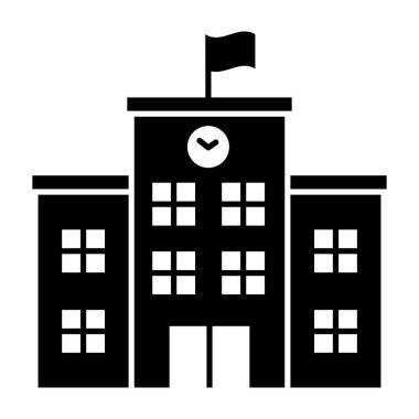 Eğitim enstitüsü, katı vektör tasarımlı okul binası 