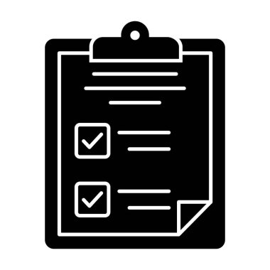 Katı vektör tasarımında sınav sayfası simgesi 