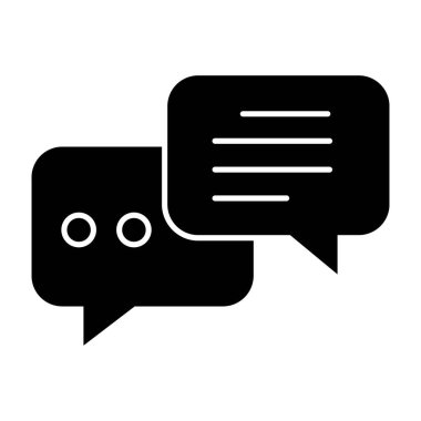 Somut tasarımda iletişim sembolü, konuşma balonu simgesi 