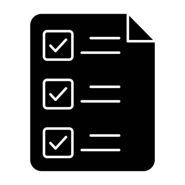 Kontrol listesi, görev listesi vektörü katı tasarım 