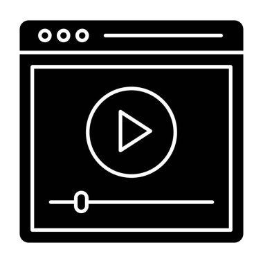 Video öğrenme, video öğretileri simge tasarımı doldurulmuş vektör 