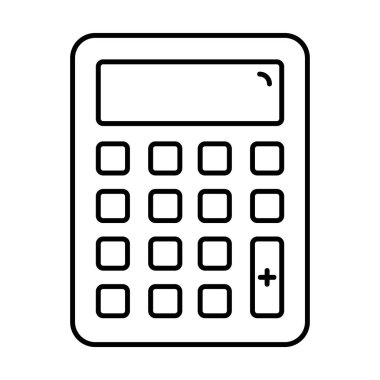 Satır tasarımında muhasebe aygıtı, hesap makinesi vektörü 