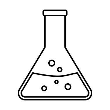 Laboratuvar aparatı, konik matara çizgi simgesi tasarımı 
