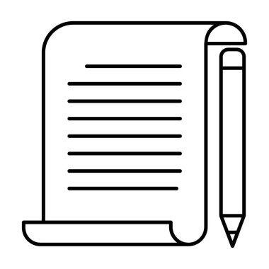 Çizim tablosu, yazı belgesi, satır tasarımı simgesi 