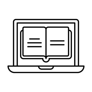 çevrimiçi öğrenmenin çizgi vektör tasarımı, dijital eğitim.