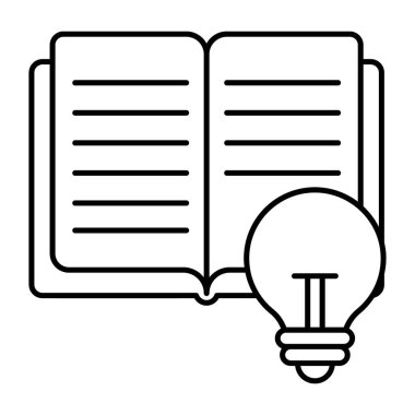 Yenilikçi bilgi, çizgi dizaynında yaratıcı kitabın simgesi 