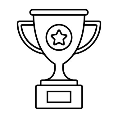 Kazanan ödül, bir yıldız kupasının çizgi simgesi tasarımı