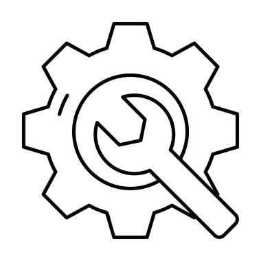 Anahtar dişli tekerlek, mekanik ayar simgesi satır vektörü 