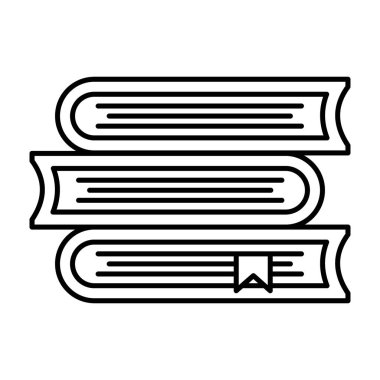 Eğitim konsepti, kitap yığınının satır tasarım simgesi 