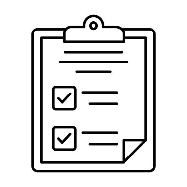 Satır vektör tasarımında sınav sayfası simgesi 